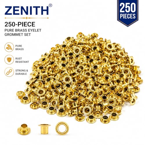 Zenith 250 Golden Brass Eyelet Grommets - Image 3