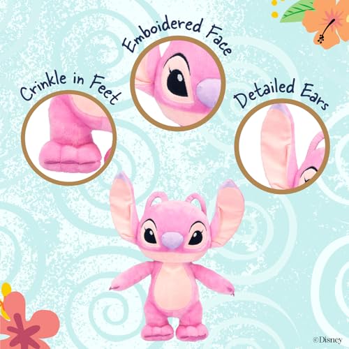 Image of Kids Preferred Disney Baby Lilo & Stitch Angel Soft Huggable Stuffed Animal Cute Plush Toy for Toddler Boys and Girls, Gift for Kids, Pink Angel 15 Inches