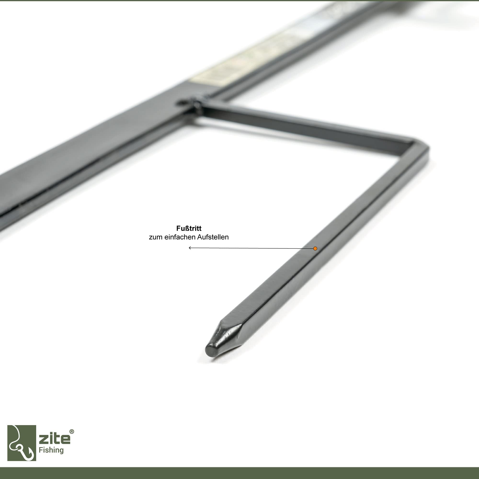 Zite Fishing Stellfisch Rutenhalter Angel [Aus Metall & Verstellbar] - Stabile Rutenauflage Stellfischruten - Robuster Rutenständer/Stellfischrutenhalter, Angelrutenhalter, Angelhalter, Angelständer