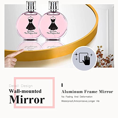 Image of NeuType Arched Wall Mirror, 36 inchx24 inch, Full Length - Hanging or Leaning, Large Bedroom - Aluminum Alloy Thin Frame, Gold