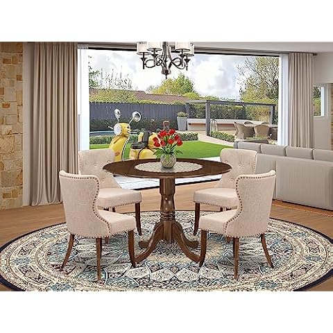 East West Furniture 5 Piece Kitchen Table Set Cover