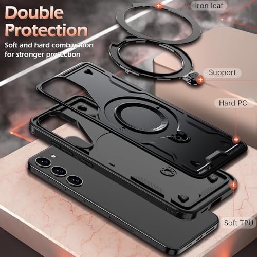 Image of for Samsung Galaxy S23 Case Magnetic with stand, with Mag-Safe, with Screen Protector, Wireless Charging, Shockproof for Samsung S23 5G Phone Case, Ring Holder Phone Cover, for Samsung S23