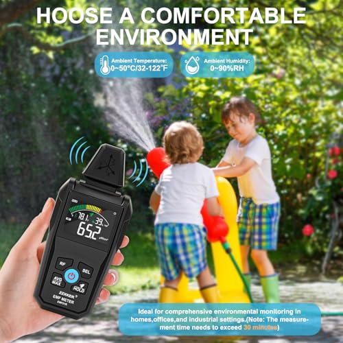 Image of EMF Meter Radiation Detector,5-in-1 EMF Detector,Magnetic Field & Radio Frequency Detector for EF MF RF Temperature Humidity,EMF Reader for Home,Office EMF Inspections and Ghost Hunting