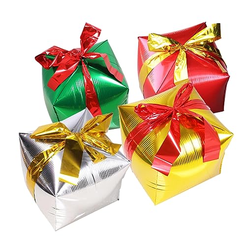 Toyvian Caja De Globos De Aluminio De 4 Piezas Para Fiestas Navideñas Con Diseño Seguro A Prueba De Fugas