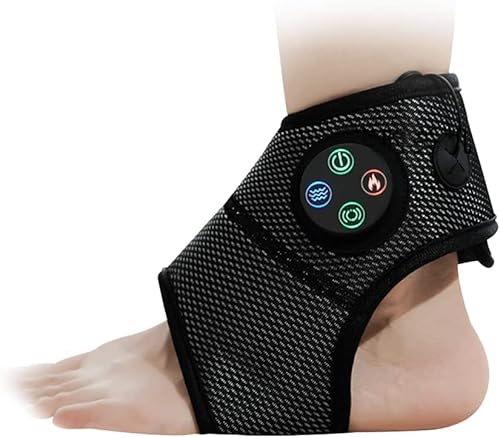 DAUJI Attelle de Cheville Intelligente Masseur de Compression de Pied orthèse de Chauffage de Cheville électrique multifonctionnelle et Vibration de soulagement de la Douleur au Pied