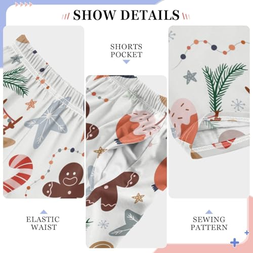 Boys' Pants Christmas Xmas Cute Deer Long Bottoms Jogger Pants Elastic Waist Trousers with Pockets S-XL4