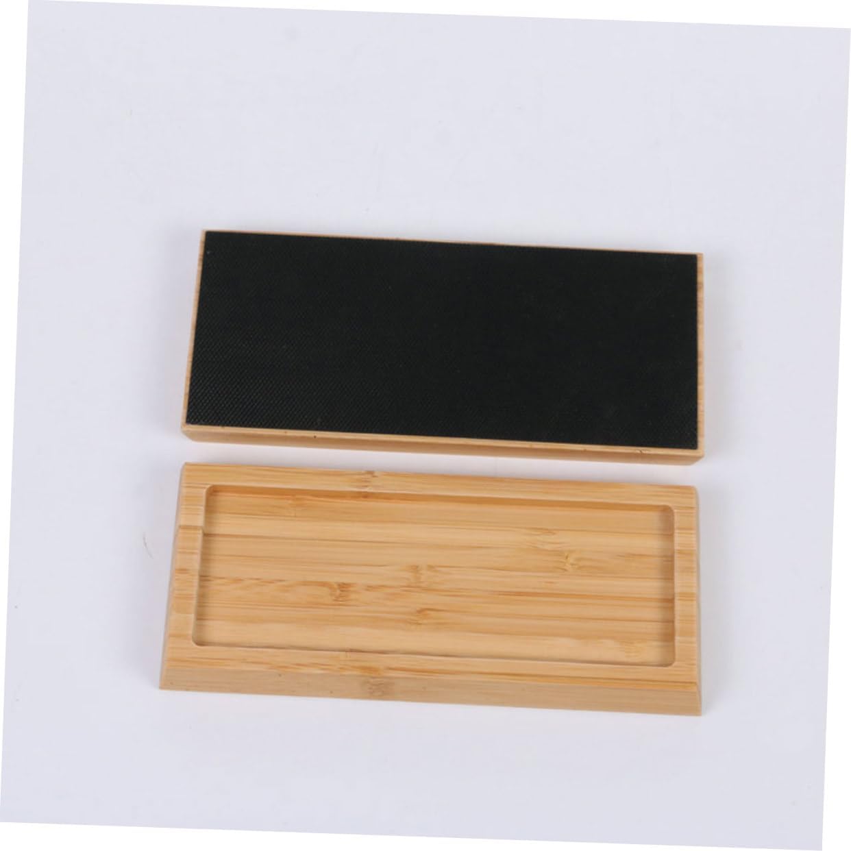 Uonlytech 5pcs Bamboo Whetstone Stand for Kitchen Scissors Knife Sharpening Stone Holder