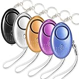 Alarme Personnelle d'urgence, 5 Pièces Scream Safesound Alarme de Sécurité 140DB Porte Cle Alarme d'urgence avec Torche Anti Agression avec Lumière LED for Femmes, Enfants, Personnes âgées