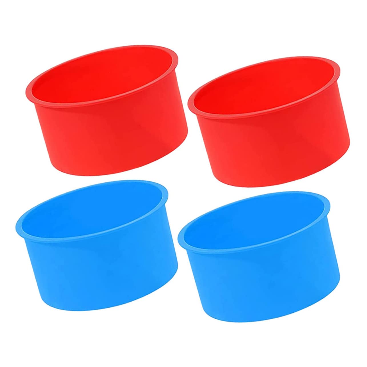 Abaodam 16pièces Moules Silicone Antiadhésifs Pour Gâteaux Tins De Cuisson Ronds Pour Mousse Et Muffins De Cuisson Pour Fêtes Et Événements Spéciaux
