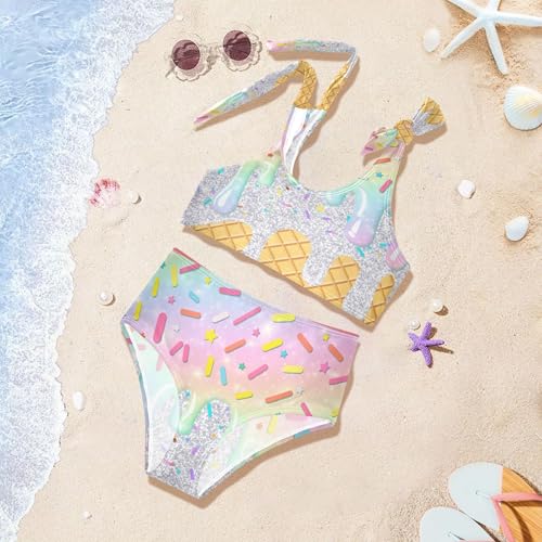 Image of Girls Tankini Swimsuit Bathing Suit Two Piece Bikini Summer Beach Swimwear with Adjustable Strap 3-12 Years