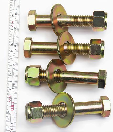 Image of 5 /8 inch x 3-1 /2 inch Hex Head Bolt by Color Galvanization with Nylon Lock nut and Large Size Washer Assortment Kit,Alloy Steel,Grade 5(4pcs Pack). by Metalsuberg
