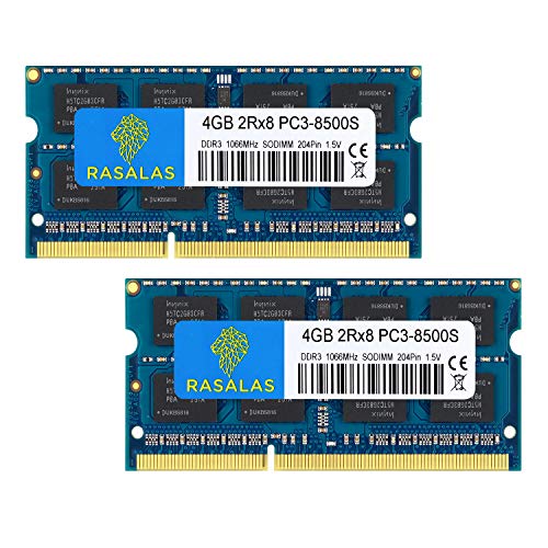 RASALAS ƮϿ 8 GB 2X4 GB DDR3 SODIMM RAM ޸  1066 MHZ PC3-8500 2RX8 1066 PC3-8500S 1.5 V CL7