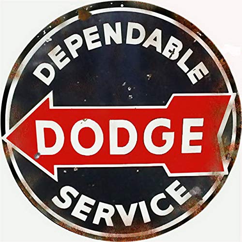 ABLERTRADE Plaque métallique Ronde en métal 30,5 x 30,5 cm Motif Dodge Service Reproduction de Magasin