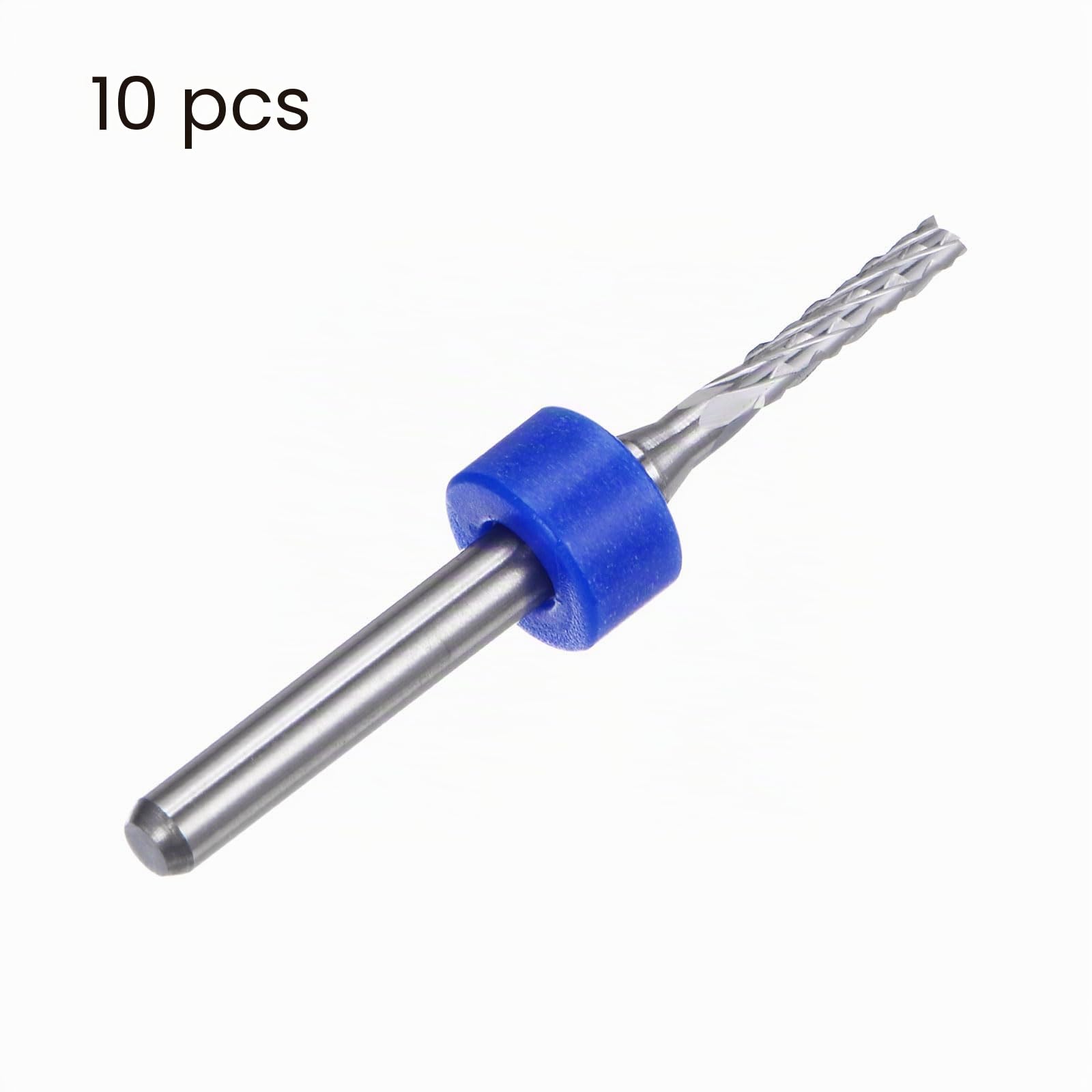 QUARKZMAN 10Pcs Embouts de Fraise 2mm en Carbure de Tungstène pour Fraiseuse CNC, Outils de Gravure pour Circuit Imprimé, Machine de Fraisage du Bois, Queue Droite de 1/8 Pouce