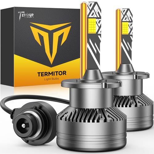Termitor D2S Bulbs, 30,000LM 800% Brightness 6500K Cool White, True 1:1 Mini Size HID Replacement...