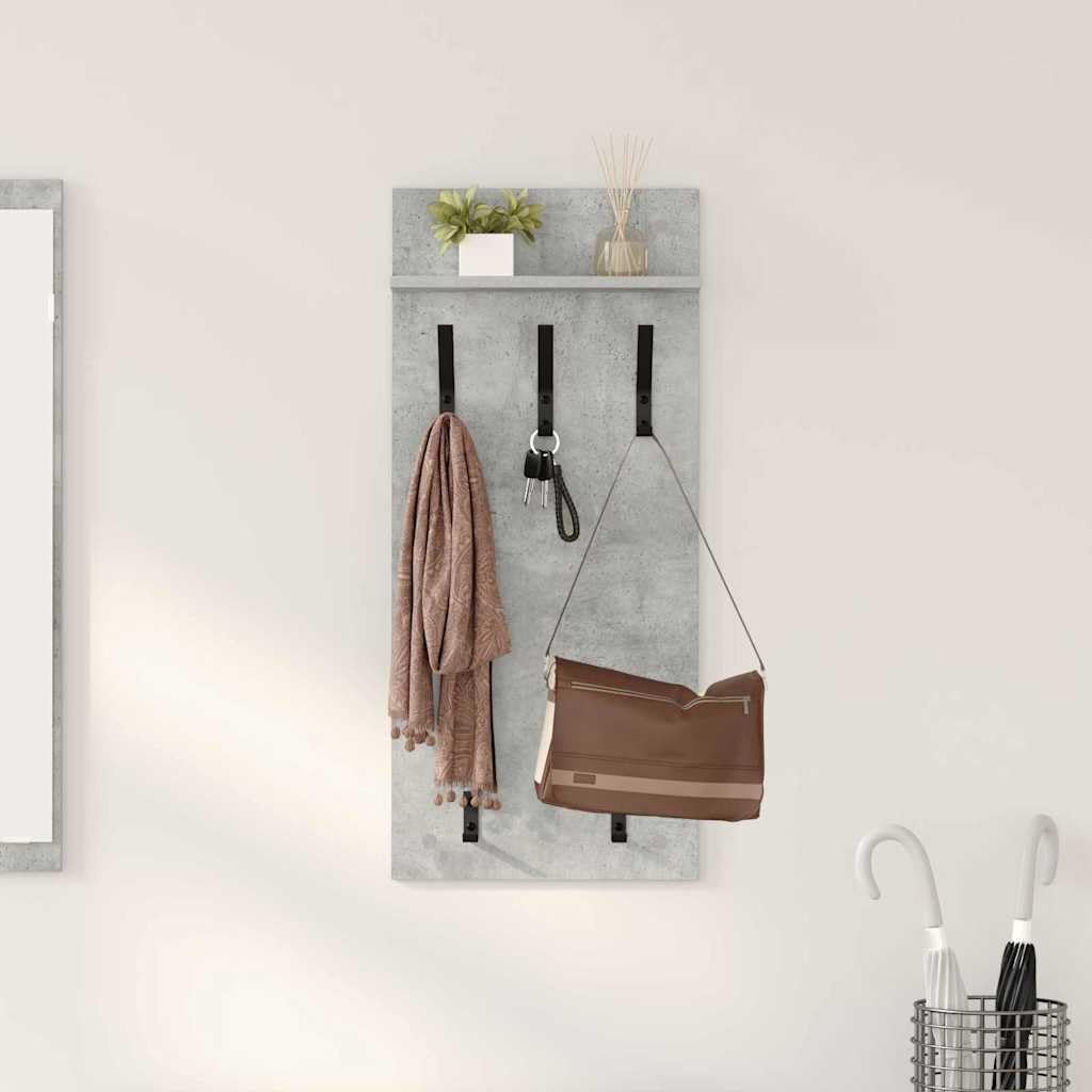 Montowany na ścianie stolik nocny z regałem, betonowy, szary, 40 x 10 x 90 cm, materiał drewnopochodny, regał wiszący, regał wiszący, oszczędność miejsca, do korytarza, sypialni, salonu, biura