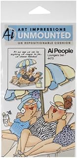 Art Impressions People Cling Rubber Stamp 7 x 4-inch-Loungers Set,Transparent