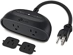 Kasa Smart Outdoor Smart Plug by TP-Link (KP400) - Smart WiFi Outlet with 2 Sockets & Sunrise Offset & Outdoor Smart Plug by TP-Link (KP401) - Single Port Smart Home WiFi Outlet, Black