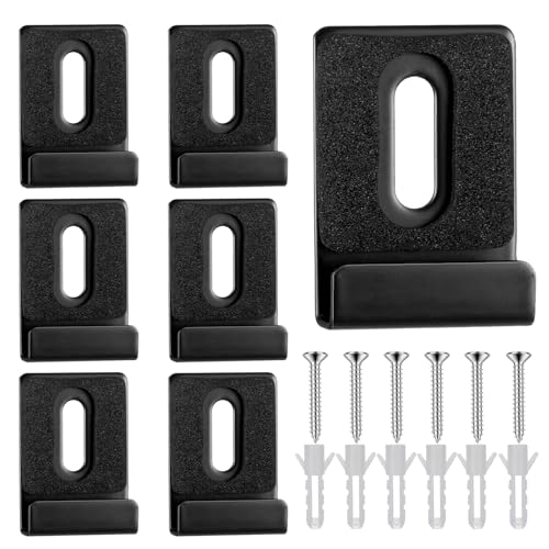 6 Pcs Mirror Holder Kit, Metal Mirror Clips, Frameless Mounting Hardware, Heavy Duty Mirrors Hanger Hardware with Screws, Mirrors Hooks, Plastic Anchor for Wall Mounting Frameless Billboard Display