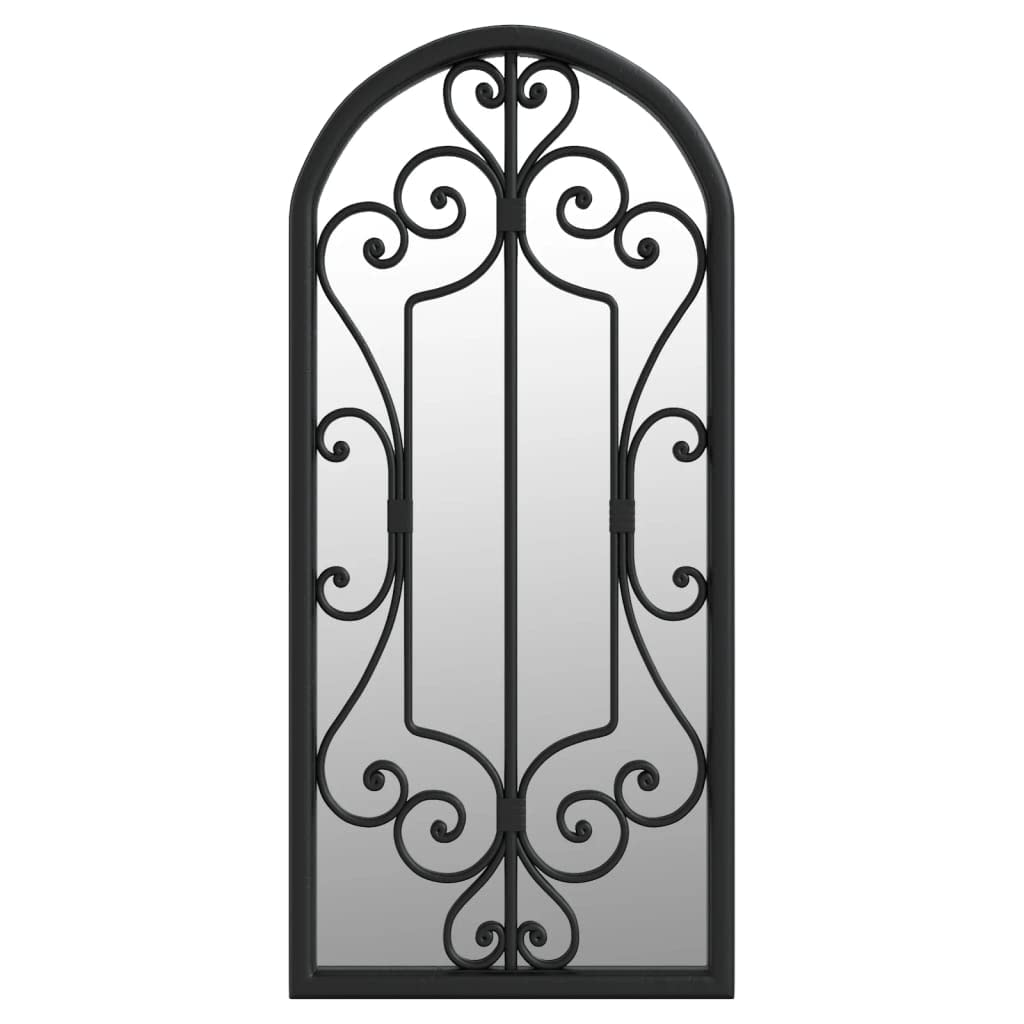 Generico Specchio da Giardino Nero 100x45 cm in Ferro per Uso Esterno,Casa e Giardino,Arredo,Specchi-318374