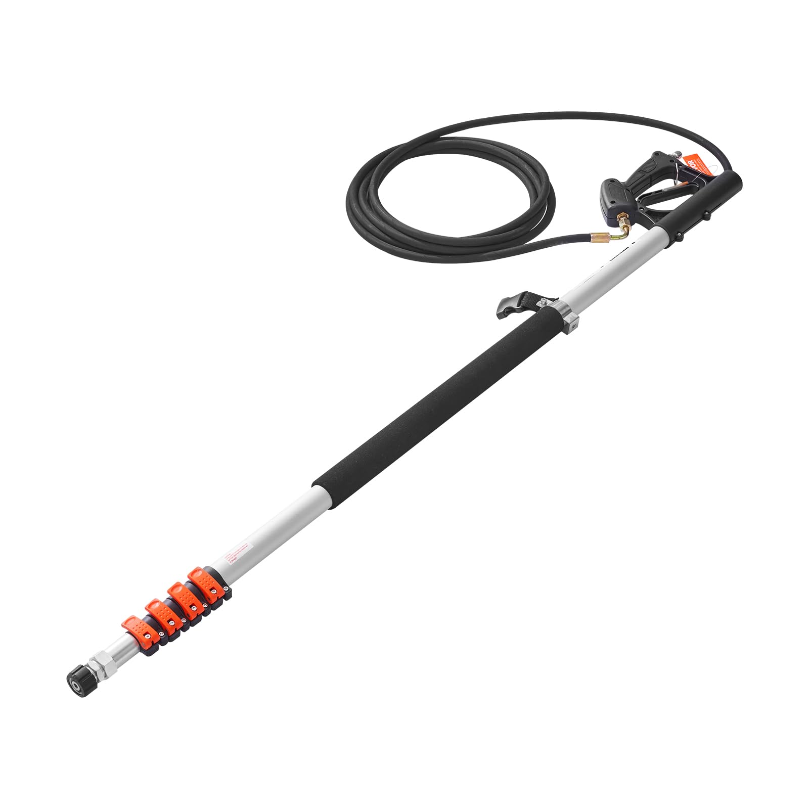 VEVOR Lance Télescopique pour Nettoyeur Haute Pression 6358 mm, Baguette de Pulvérisation Télescopique 4000 psi avec Rallonges, Coupleur Pivotant, 7 Buses, Harnais de Support Réglable, pour Gouttière