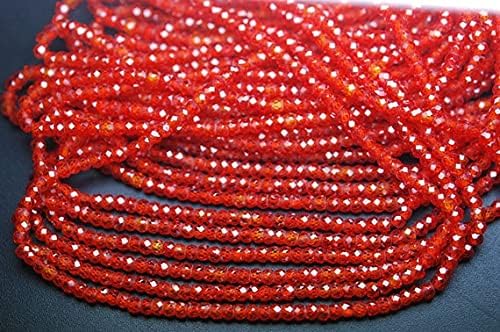 Zircon orange micro facetté de 3mm idéal pour illuminer vos tenues d'été - 3