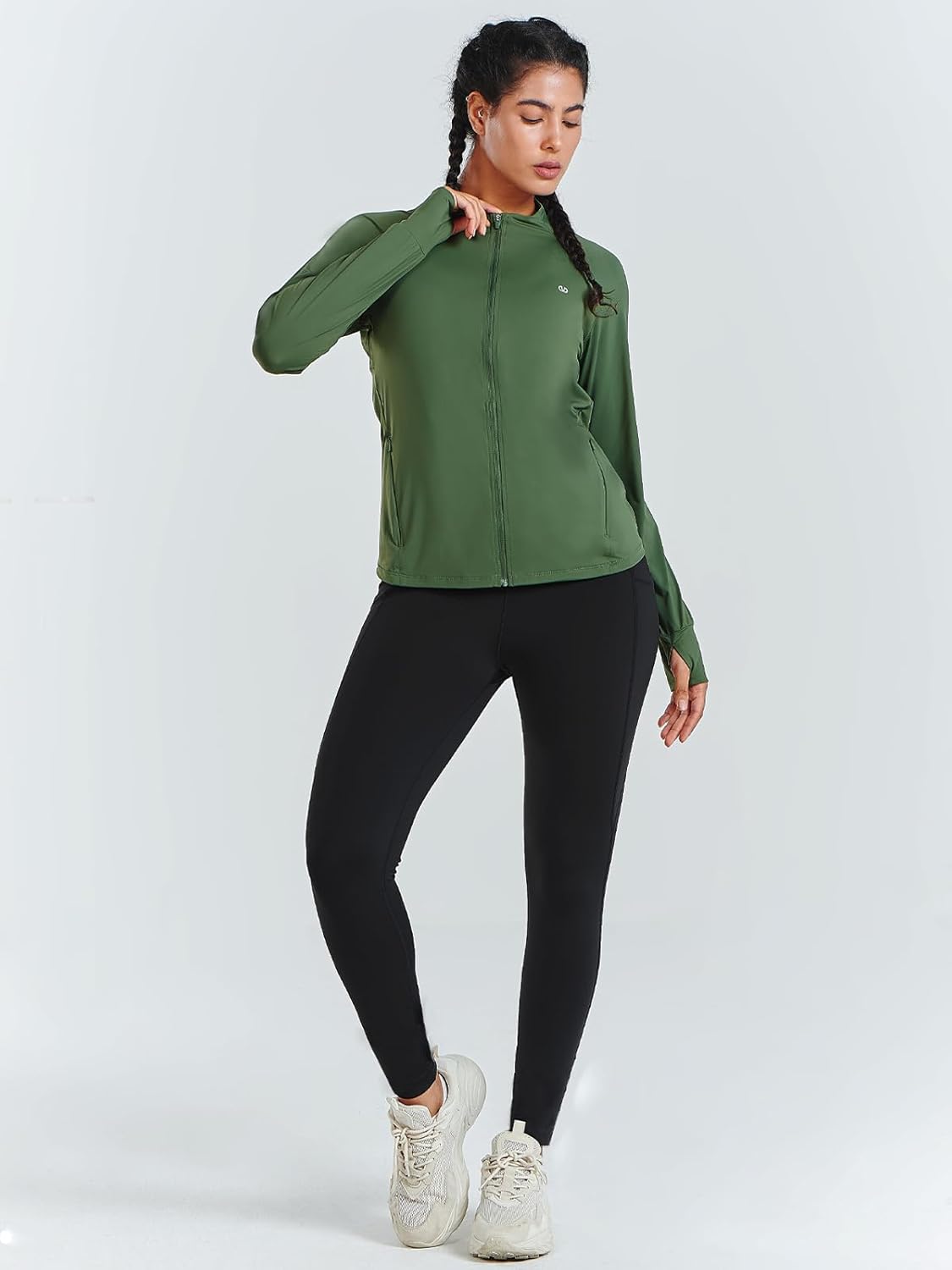 ALLZERO Women's UPF 50+ Sun Protection Jacket - Zip Up Athletic Jacket with Mesh Back Stretchy Gym & Running Jacket - Image 2