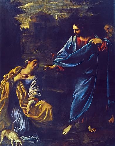 Lienzo Cristo y la mujer cananea Carracci para decorar comedores clásicos y estudios