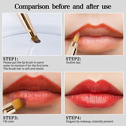 Arqumi Lip Makeup Brush, Retractable Lip Brushes, Double-Ended Lip Liner Brush Travel and Daily Use Lightweight Lipstick Gloss Eyeshadow Applicator with Protective Lid for Women Girls Red - Image 6