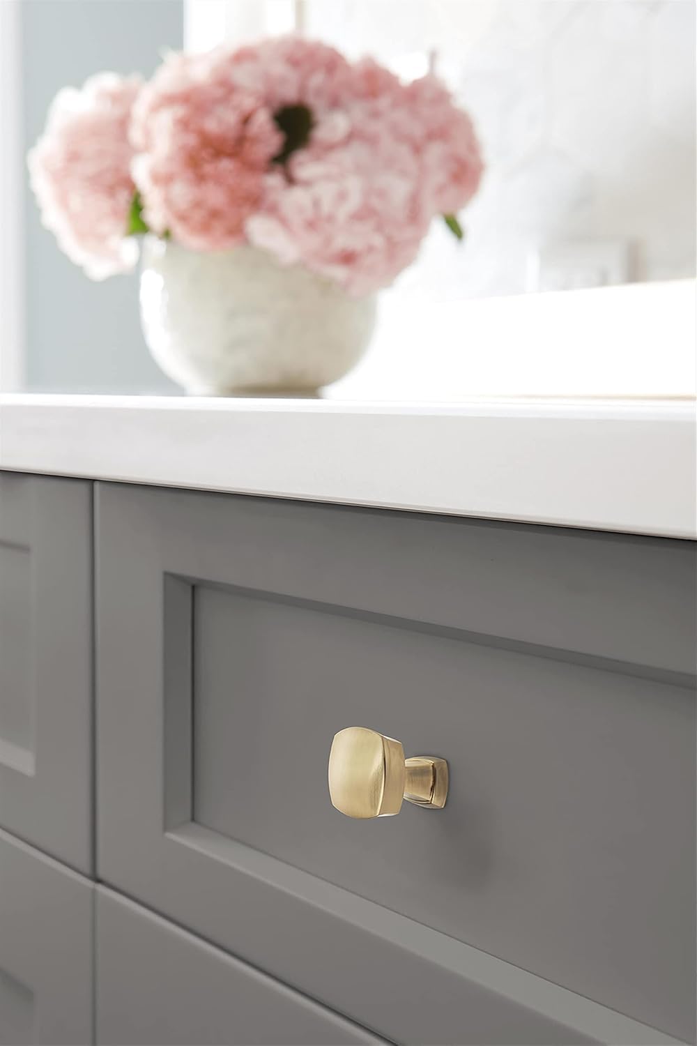 Amerock Stature 1-1/4 in (32 mm) Length Golden Champagne Cabinet Knob - 10 Pack - Image 2