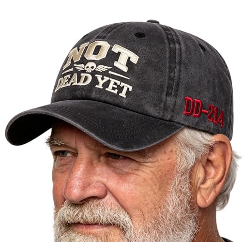 Gorras de béisbol para hombre | Gorro De Algodón Con Bordado,Cachucha de béisbol ajustable para hombre con diseño retro de texto Not Dead | Jóvenes, mayores, viajes, correr, ciclismo y eventos