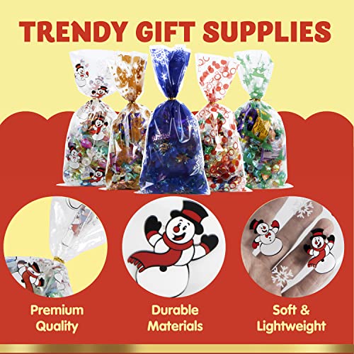 Joyin 144 Pcs Christmas Cellophane Bags With Ribbon Candy Cookie Bags For Holiday Treats, Christmas Party Favors Supplies, Christmas Clear Cello Gift Bags, Xmas Goodie Bags #TOP2