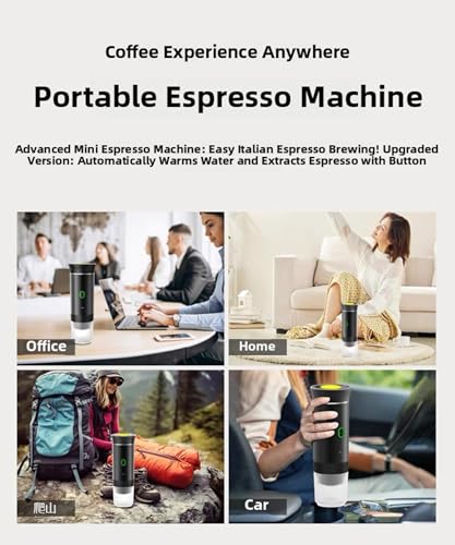 Image of Portable Espresso Maker Compatible with Capsules and Ground Coffee Premium Machine Professional Grade Handheld Maker with USB C Charging