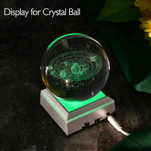 IFOLAINA LED Light Base Multicolor Show Stand Square Display Plate 9 Lighting Mode Color Change for 3D Crystal Art and Glass Ball Resin Figurine