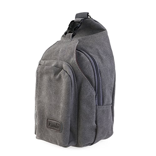 BESTOYARD Mochila casual de lona para esportes ao ar livre, bolsa de ombro transversal transversal p