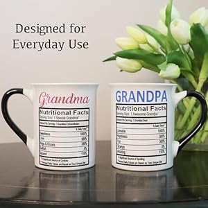 Grandparents gifts grandma mug grandpa mug 2 piece nutritional facts grandma and grandpa mugs set pregnancy announcement for grandparents 16oz large grandma and grandpa coffee mugs  urban country home decor