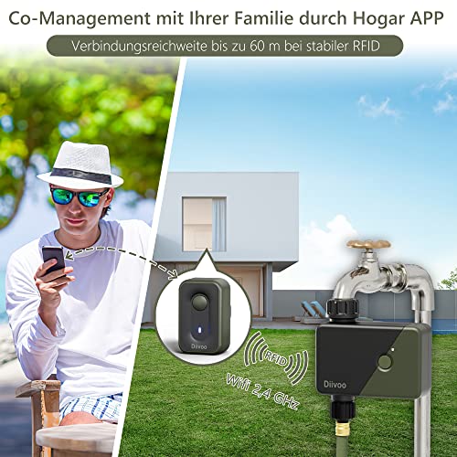 Bewässerungscomputer Diivoo WLAN für automatisierte Gartenbewässerung
