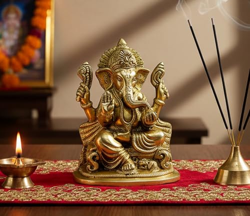ESPLANADE 12,7 cm Ganesha Messing-Schaustück | Heimdekoration | Ganesh Ganpati...