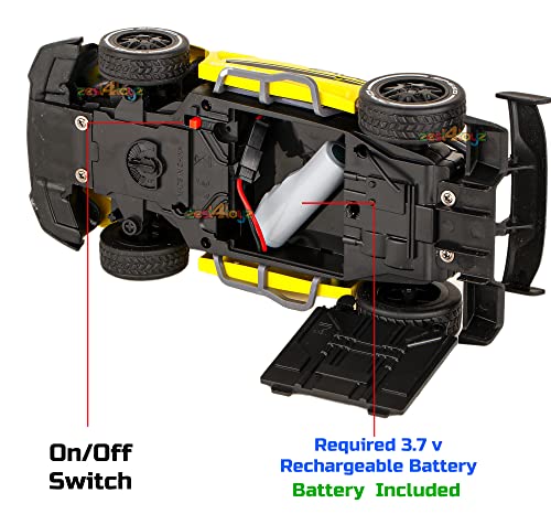 Image of Zest 4 Toyz RC Car Rechargeable Remote Control Racing Car Alloy High Speed Car Toys for Kids Best Gift Vehicle Toys for Boys (Pack of 1) Yellow