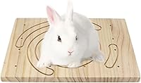 Vista 9 de Litewoo Juguetes masticables de madera para el cuidado de los dientes y garras de la tabla de arañazos de conejo, chinchilla, cobaya, conejo