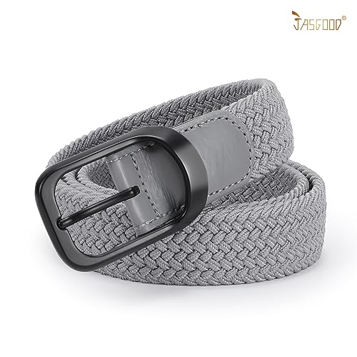 Image of JASGOOD Stretch Belt for Men, Men Women Elastic Woven Braided Belt 1 3 /8 Casual Belt Golf Belt for Jeans Pants