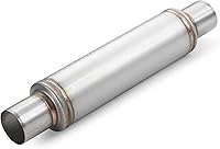 A-KARCK 2.5" Stainless Steel Exhaust Resonator Muffler - 2.5" Inlet/Outlet, 20" Straight-Through for Deep Throaty Tone & Noise Reduction