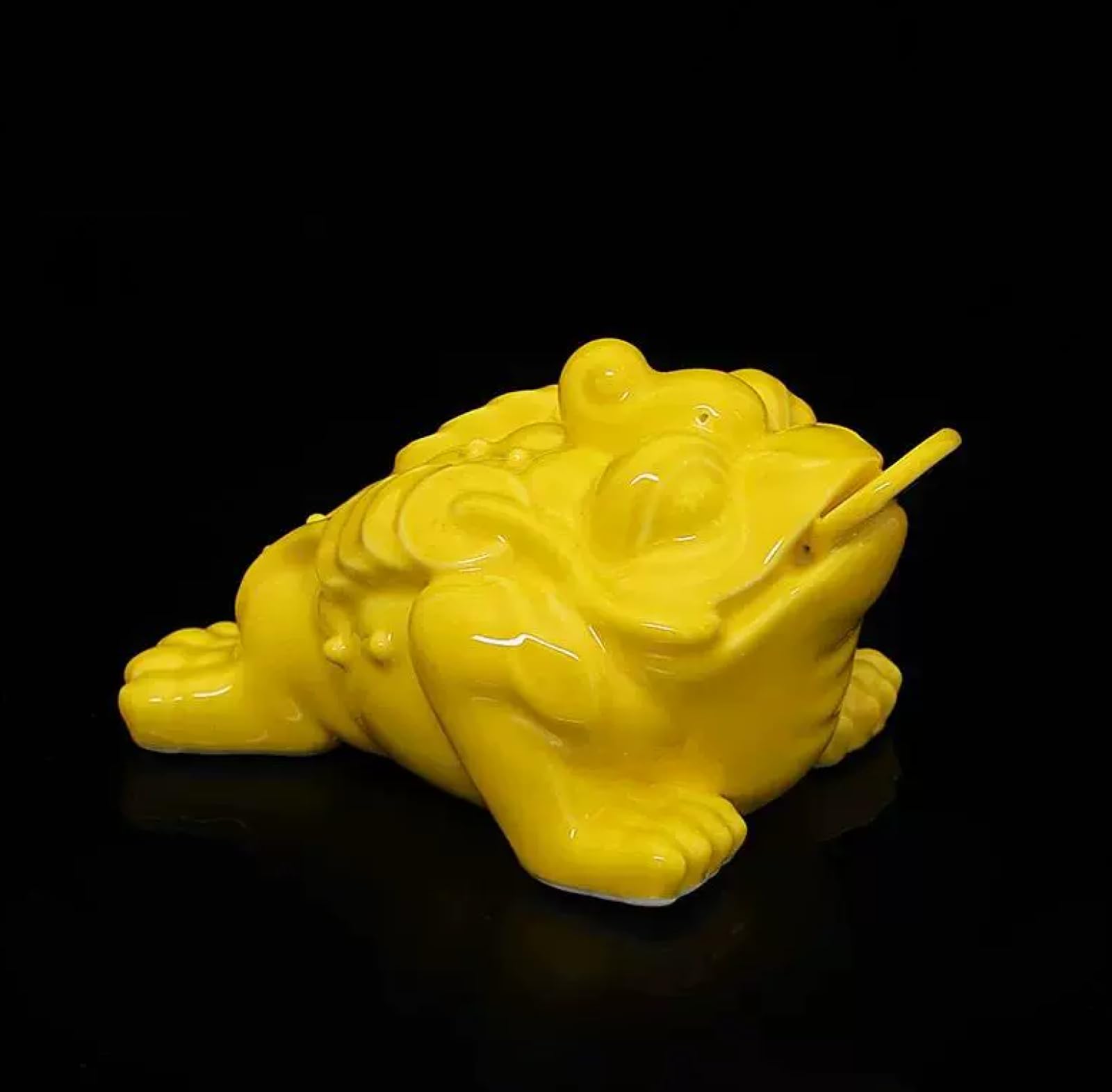 Statuetta in ceramica di rospo giallo scultura animale ornamento in ceramica arte decorazione per hotel casa ufficio regalo di nozze