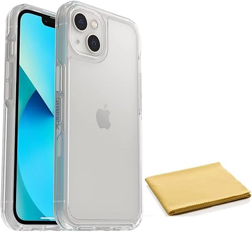 OtterBox Symmetry Clear Series - Funda para iPhone 13 (solo con paño de limpieza, embalaje no minorista), transparente