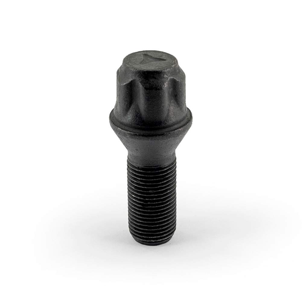 H&R Felgenschloss-Set M14x1.25x28mm Kegelbund Schwarz - 4 Felgenschloss-Schrauben inkl. Adapter