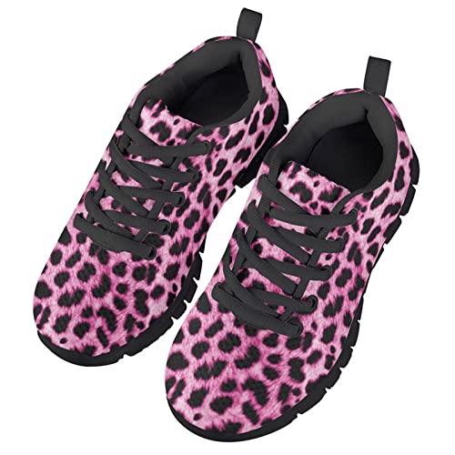 Huiacong Purple Black Camo Kids Comfortable Sneakers Leopard Print Girls' Running Shoes Size 5 Boys Lightweight Trainers Children Fitness & Cross-Training Shoes #TOP2
