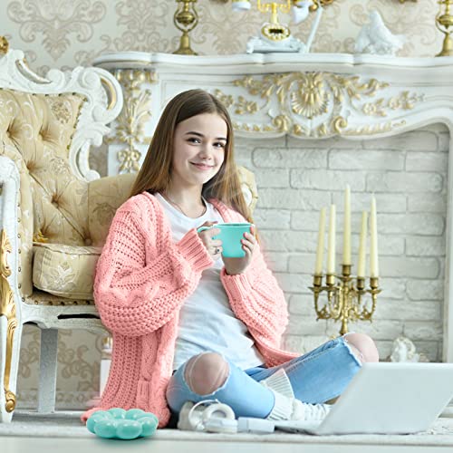 2 Set Cloud Coffee Mug 7 Oz Creative Cute Ceramic Cup With Sunflower Coaster Novelty Flower Cup And Saucer Sets For Tea Coffee Latte Milk, Office Home, Pink And Blue #TOP5