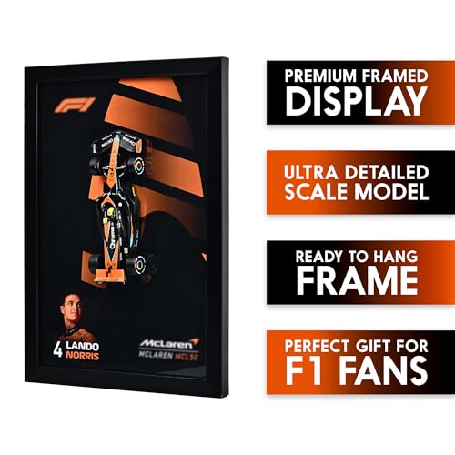 Image of CodersParadise 3D F1 Racing Wall Art Frame - MCL50 Inspired Orange Open Wheel Formula Race Car Model Display - Motorsport Decor for Bedroom Office Garage Man Cave - Racing Gift for Men, Car Enthusiasts & Formula Fans Collectible
