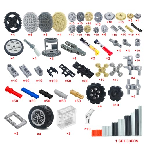 image for Pamvava Gears-Axles-Pins Sets Compatible with Technic-Parts Pieces-Mot