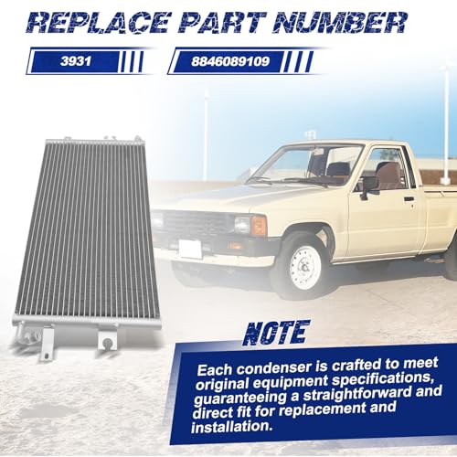 Image of Air Conditioning A /C Condenser Compatible with Toyota Pickup # 3931, 8846089109
